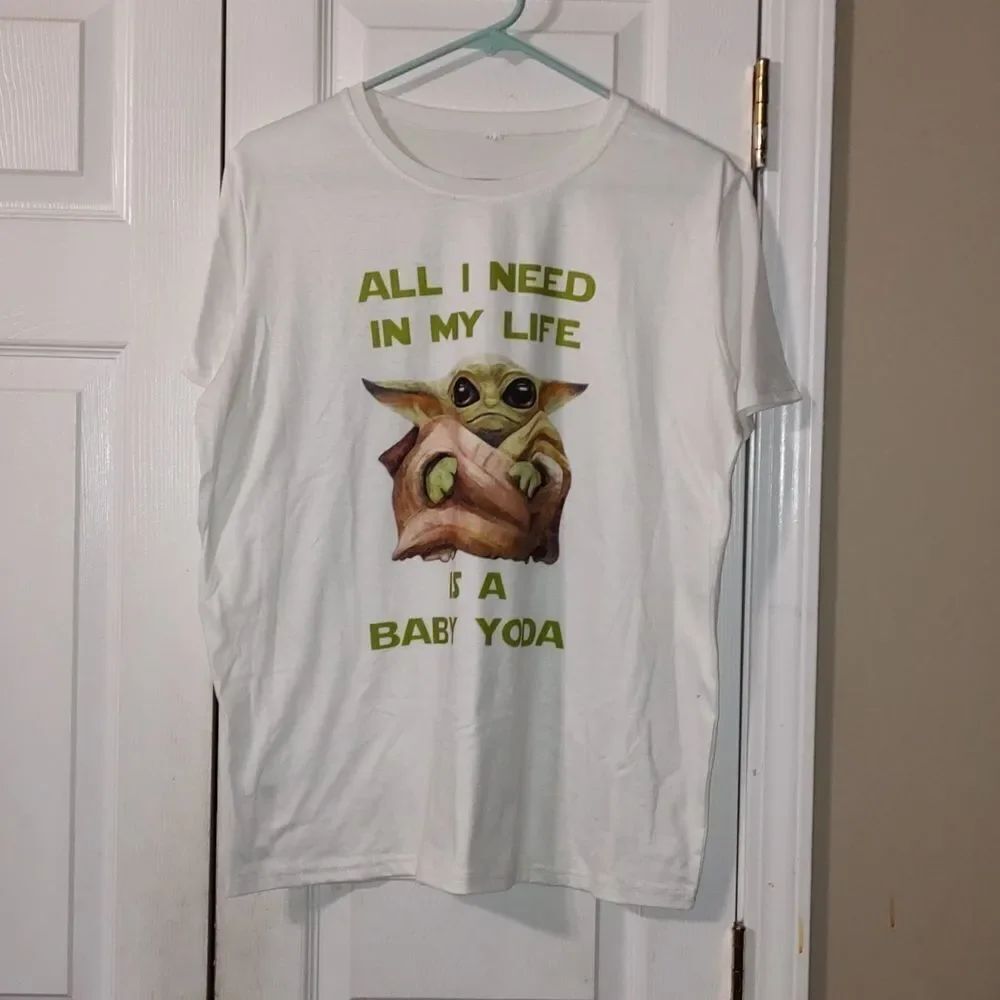 All I need in My Life is a Baby Yoda white tshirt Sz XL